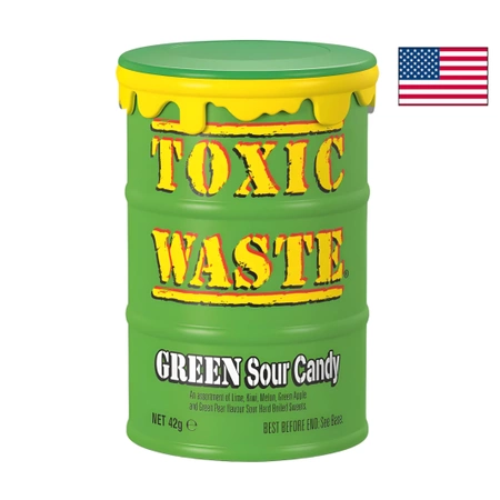 Toxic Waste Sour Candy Drum Green 42g