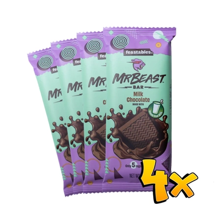 WIELOSZTUKI -10% 4x MrBeast Feastables Milk Chocolate 35g