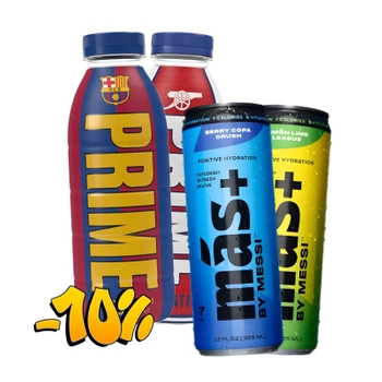 COMBO -10% Football - 2x Mas+ by Messi + 1x Prime FC Barcelona + 1x Prime Arsenal